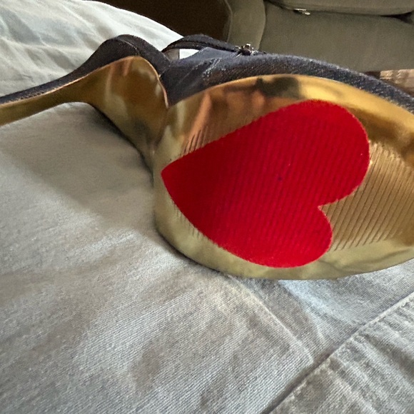 Luichiny Navy Denim Open Toe Shootie with Fringes - Picture 5 of 6